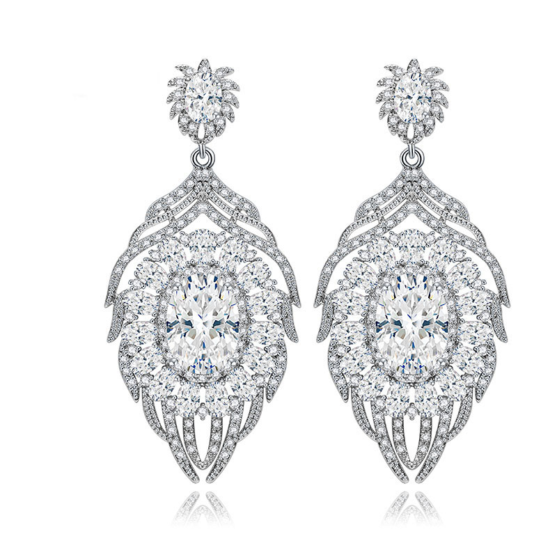NASSARIUS NÁUŠNICE ZIRCONIA SWAROVSKI STRIEBORNÁ SVADBA