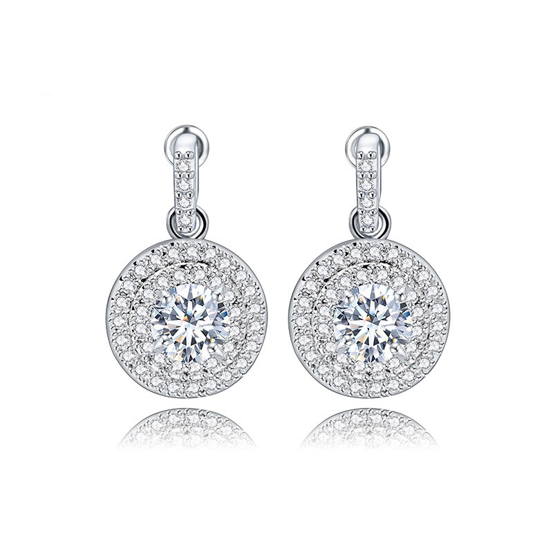 NASSARIUS NÁUŠNICE CZ SWAROVSKI mincový striebro ZIRCONIA