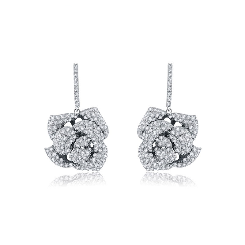 NASSARIUS NÁUŠNICE DIAMANTOVÁ RUŽA ZLATÁ SWAROVSKI