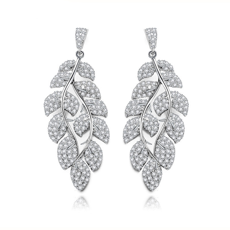 NASSARIUS NÁUŠNICE LISTU SWAROVSKI SVADOBNÉ ZIRKÓNY