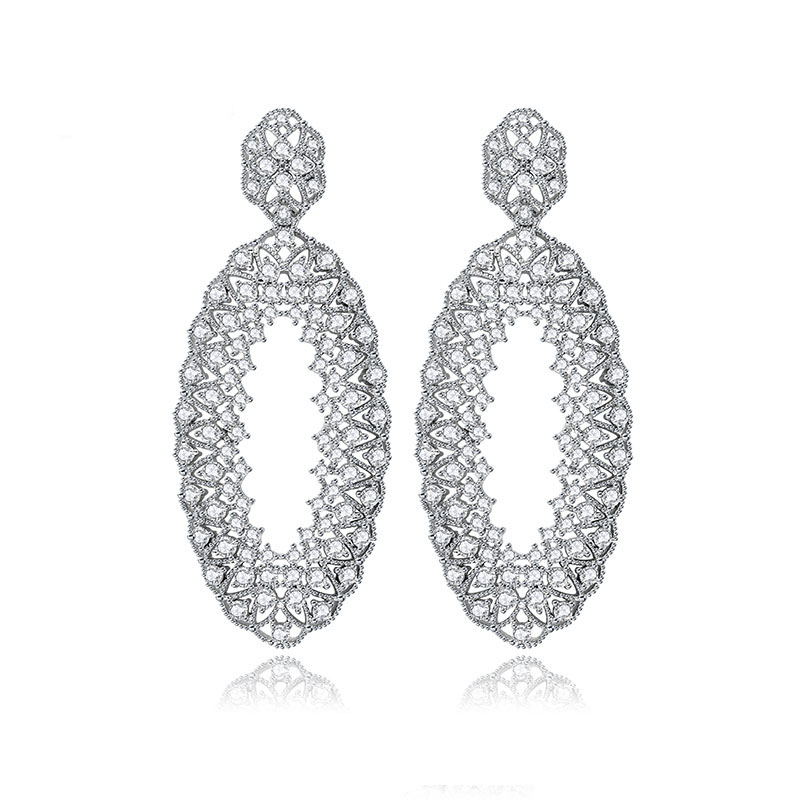 NASSARIUS OVÁLNE NÁUŠNICE ZIRCONIA SWAROVSKI SVADBA