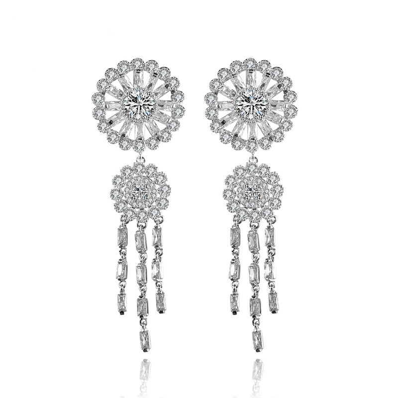 NASSARIUS NÁUŠNICE RETRO KRUH SWAROVSKI ZIRCONIA
