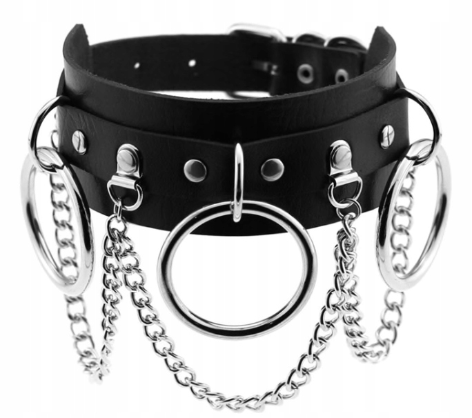 Black Silver Grunge Choker náhrdelník