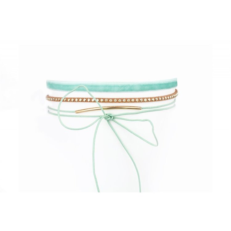 NÁHRDELNÍK CHOKER PASTEL - MODRÝ N524N