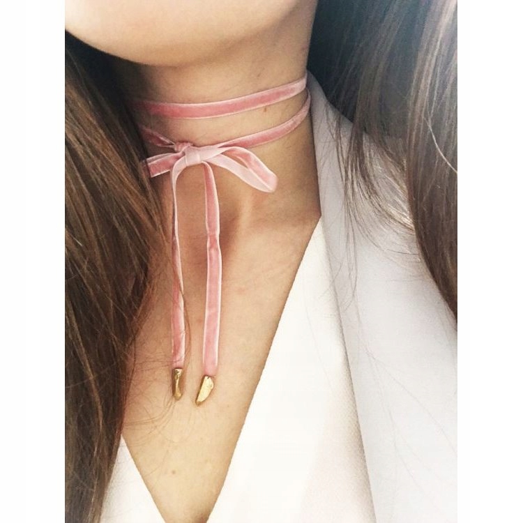 NÁHRDELNÍK ZASUVENÝ CHOKER - RUŽOVÝ N484R