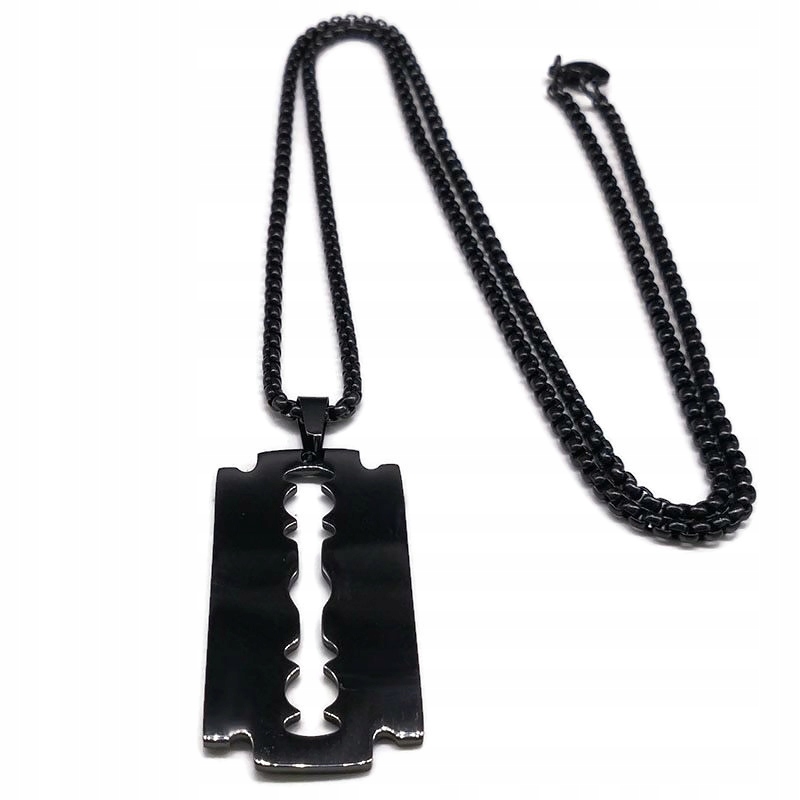Pánsky náhrdelník Razor Blade 316L Čierna reťazec