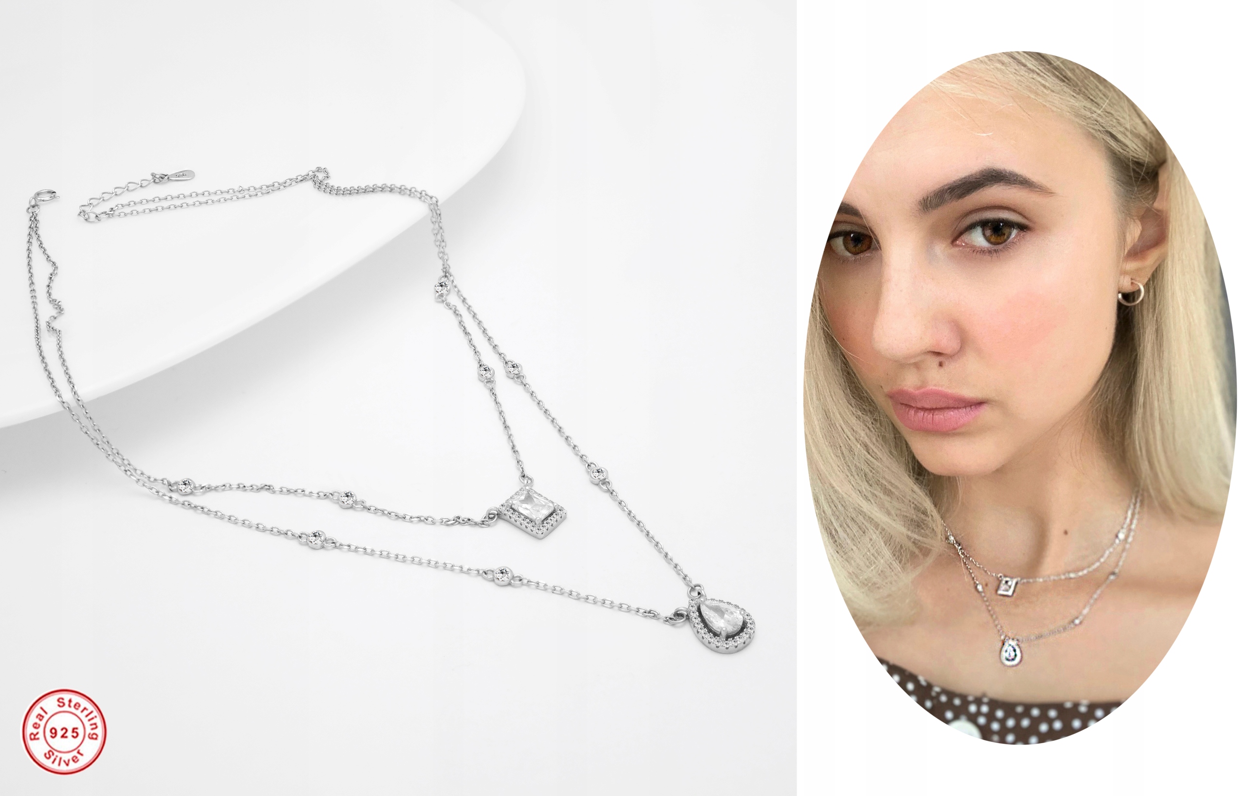 SVADOBNÝ NÁHRDELNÍK S ZIRKÓNIOU STRIEBORNÝ CHOKER