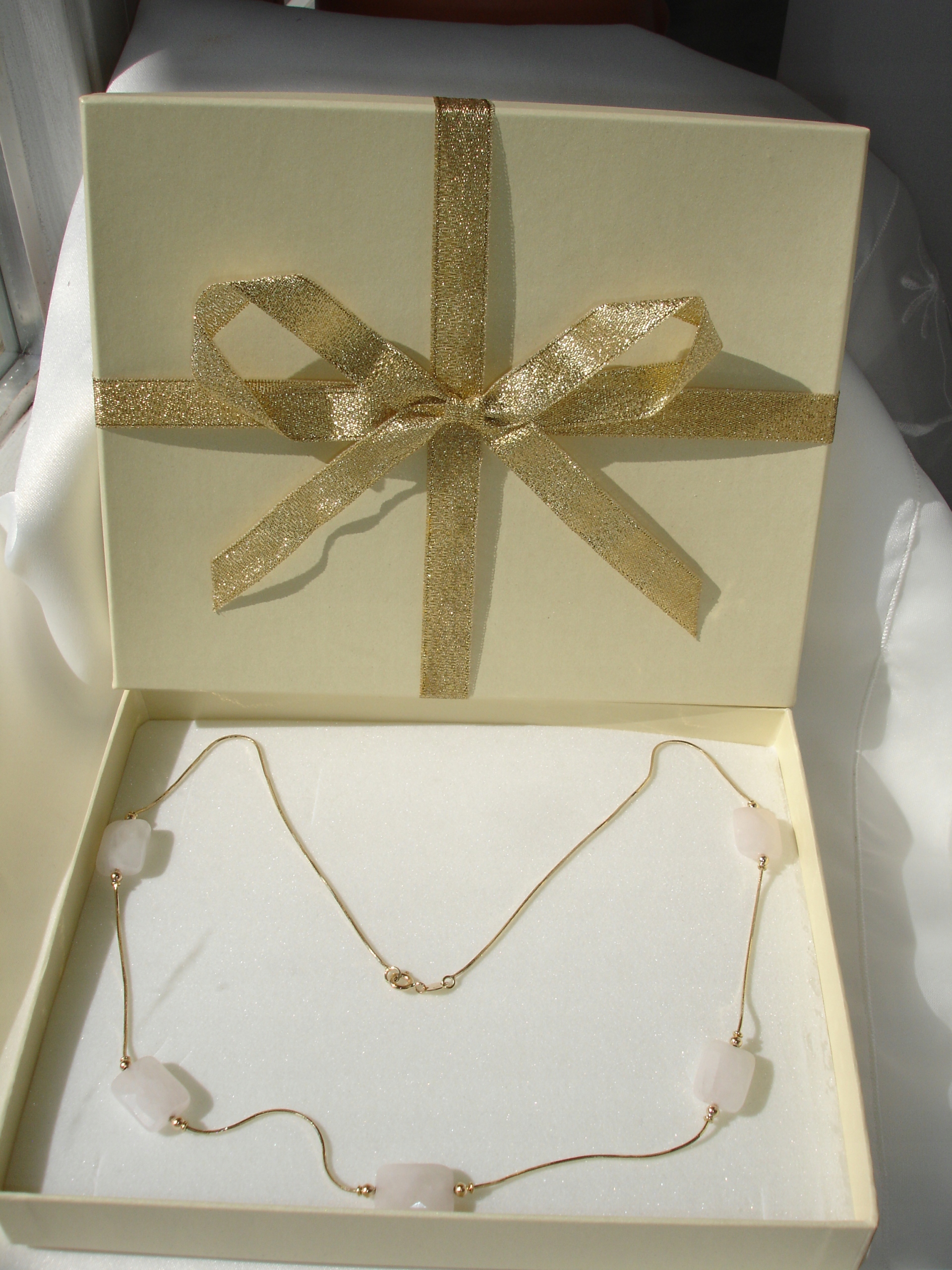Sogni náhrdelník d'Oro Pink Quartz Pln 14K PR585