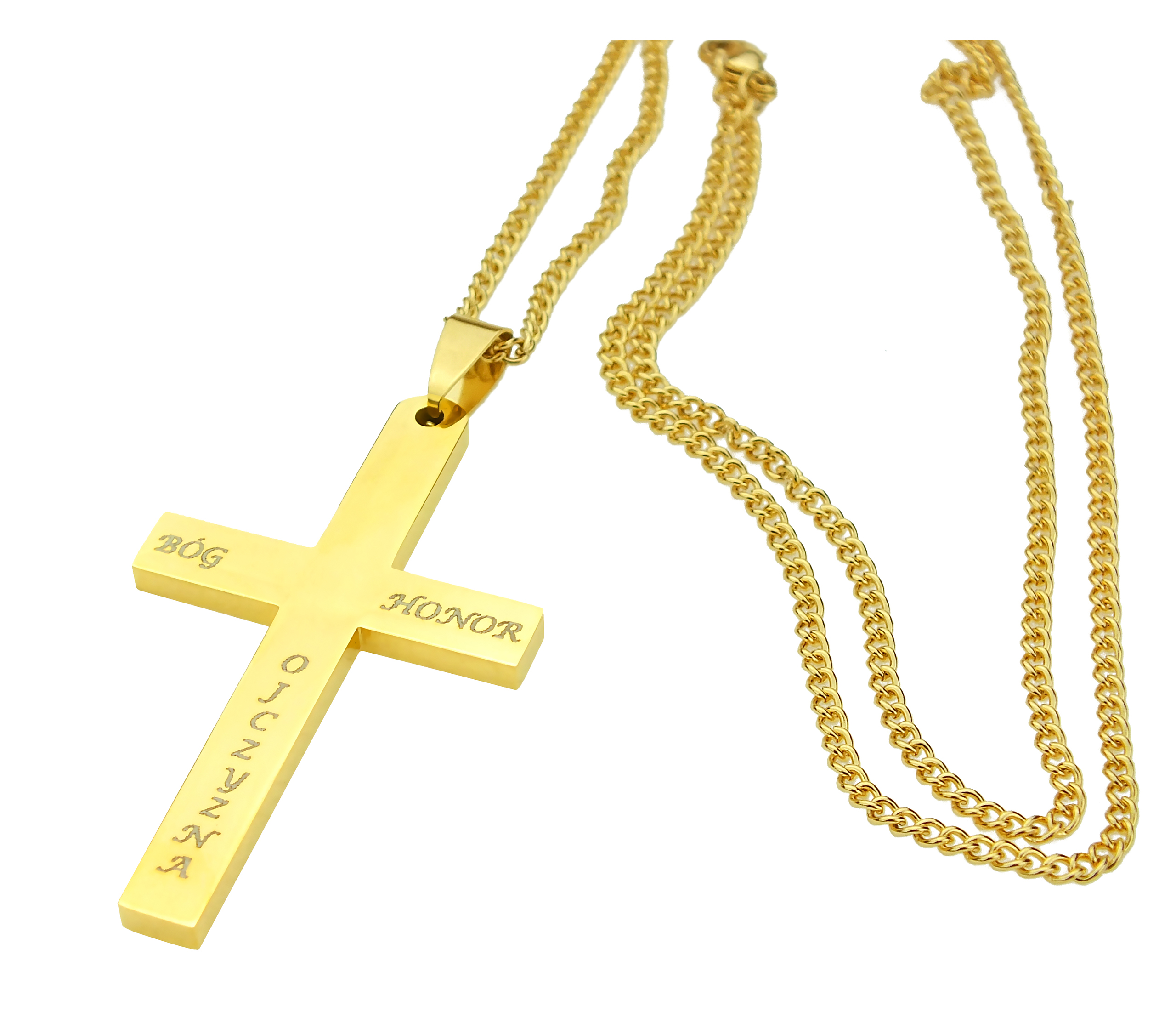 Náhrdelník Solid Cross Cross God Bož cti vlasti