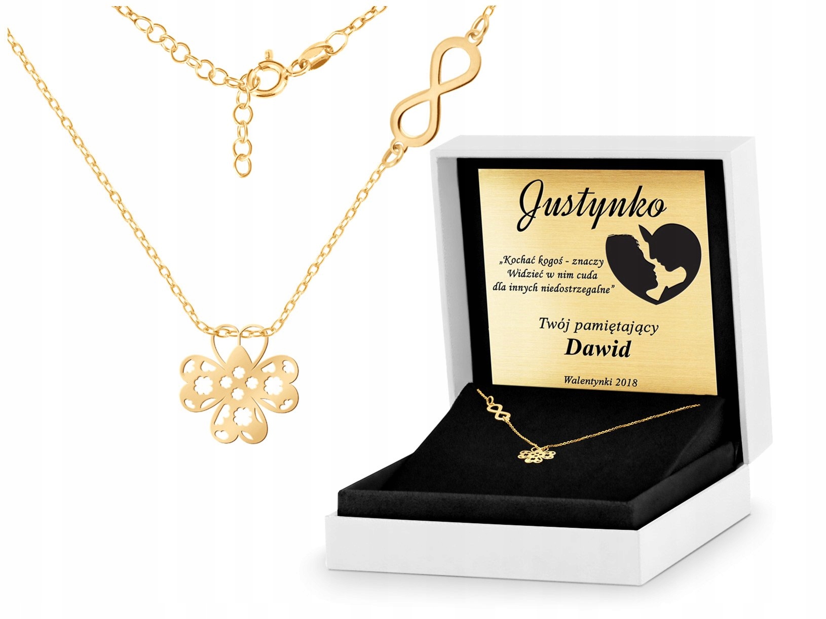 Gold Silver náhrdelník 925 ďatelina gravírovanie