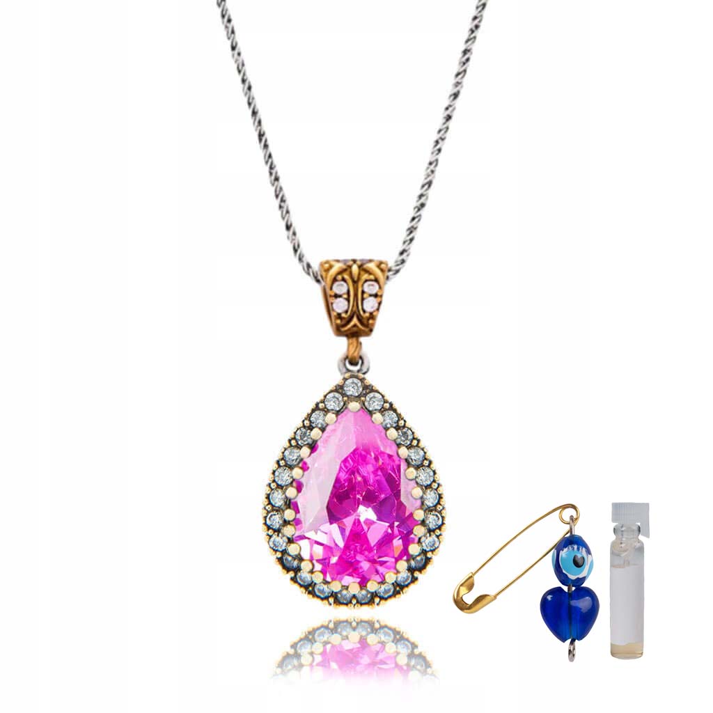 Sultana náhrdelník Hurrem s ružovým Topaz Pr.925
