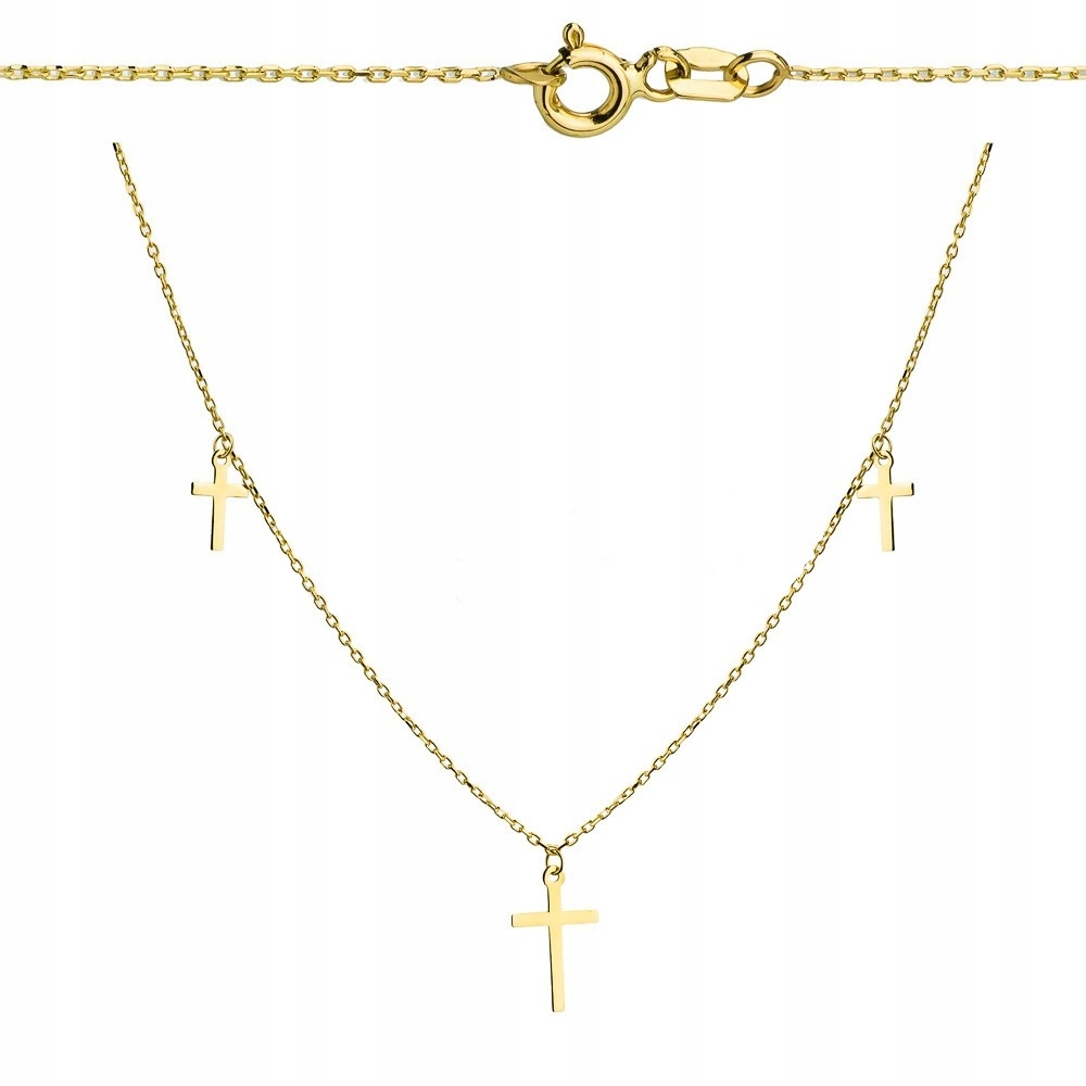 ZLATÝ REŤAZOVÝ NÁHRDELNÍK S KRÍŽMI PR 585