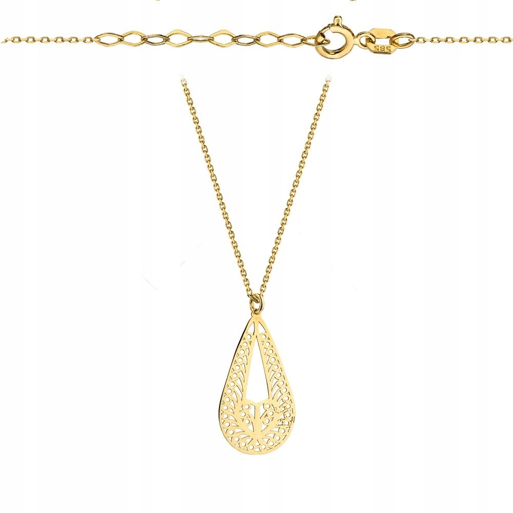 NÁHRDELNÍK S PRÍVESKOM ZLATÝ OPENWORK PEARL PR 585