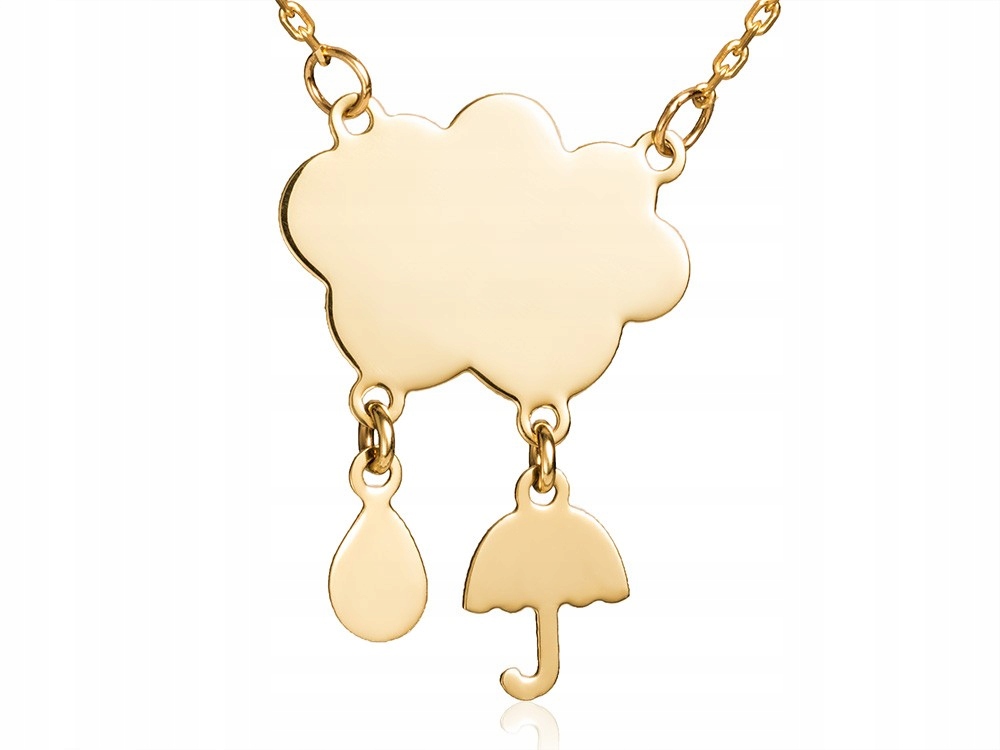Gold Cloud Náhrdelník Dážď dážď kvapky 585