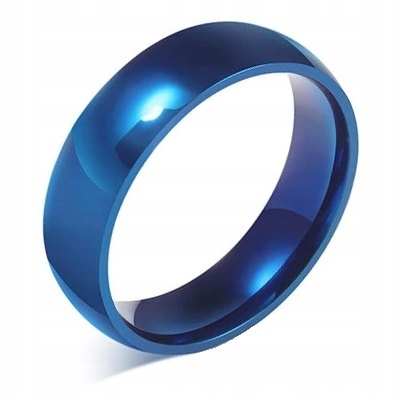 Modrý hladký snubný prsteň Signet Ring R20