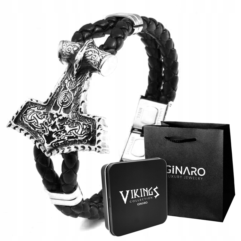 Nordický kožený náramok viking darček
