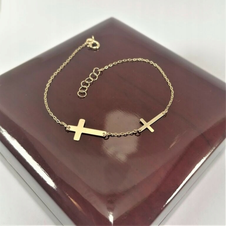 Nový zlatý náramok 585 2 kríži 0,91g