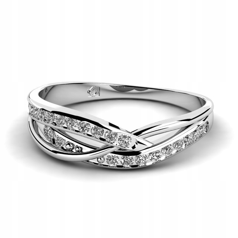 MODERNÝ ZLATÝ PRSTEN S BRILIANTMI 0,24CT