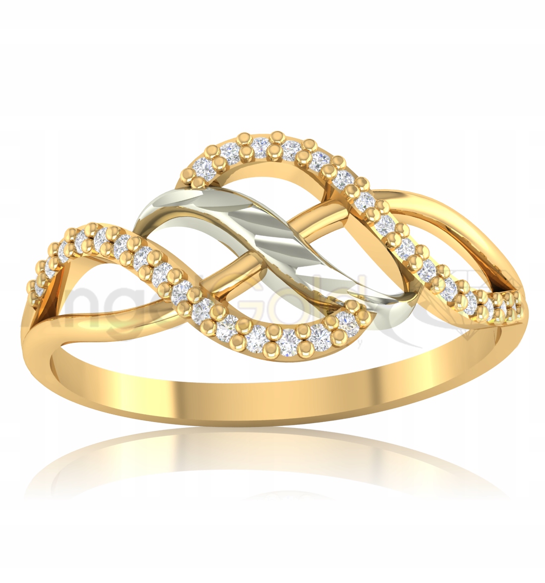 MODERNÝ ZLATÝ PRSTEŇ ZIRCONIA GOLD PR 333