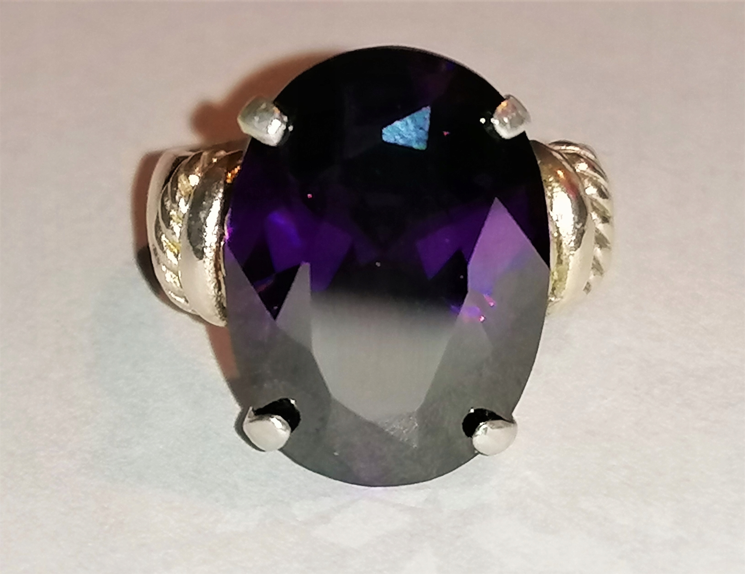 NOVÝ prsteň z ametystu strieborný 925 AMETHYST