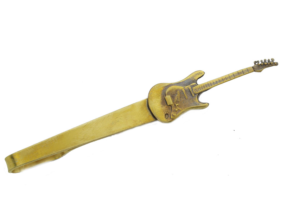 Pre darček, chladný klip, kravata mosadzná gitara 2