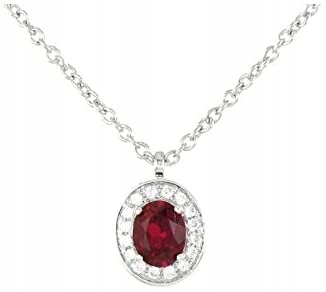 Rubin náhrdelník 0,5 ct diamantové zlato 750 18 ct