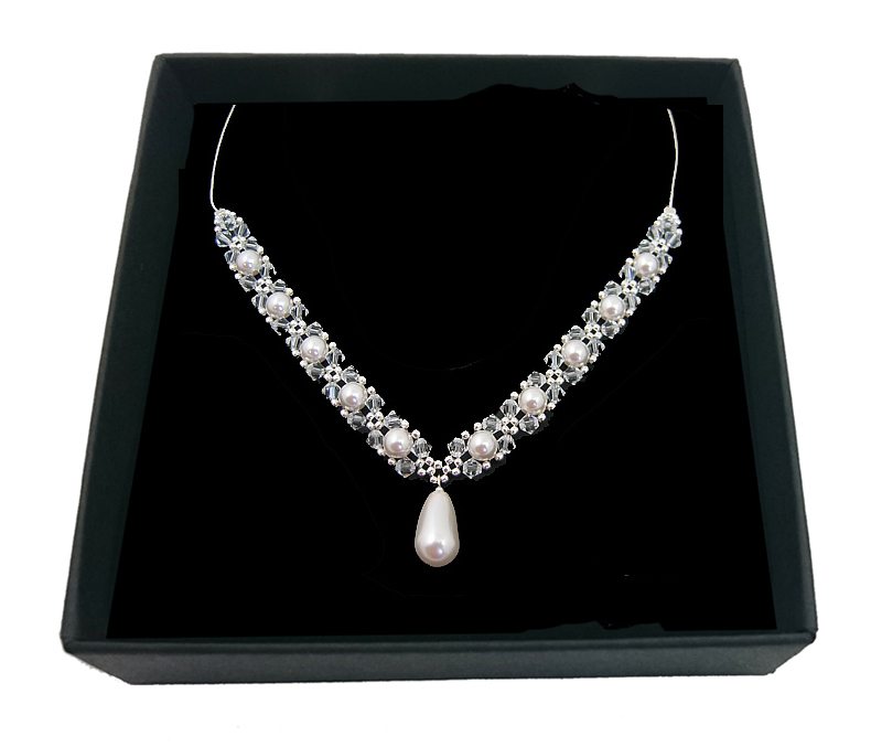 SWAROVSKI SVADOBNÝ náhrdelník perly a kryštály 1835