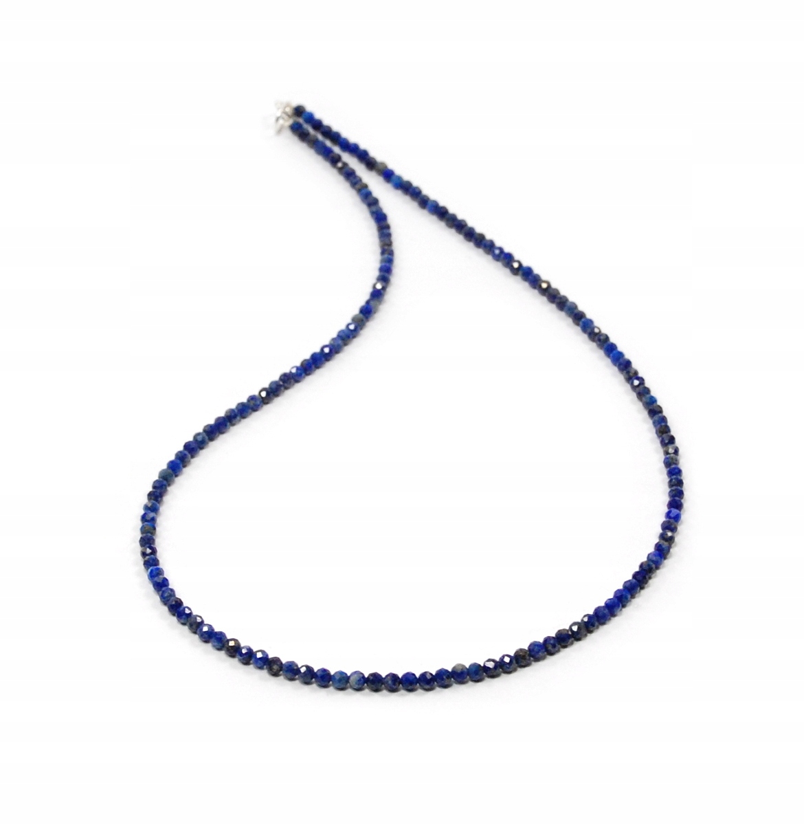 Lapis lazuli prírodný náhrdelník 3 mm tvár