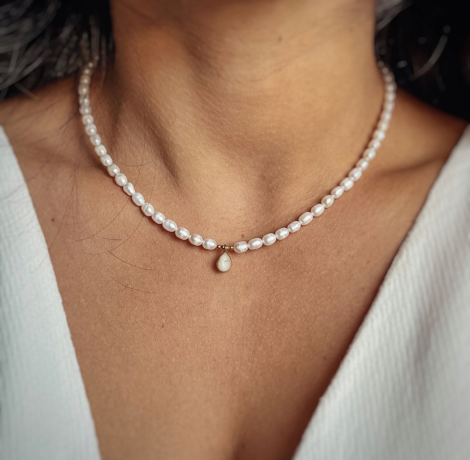 Perlový náhrdelník Bella prívesok Pearl 42 cm