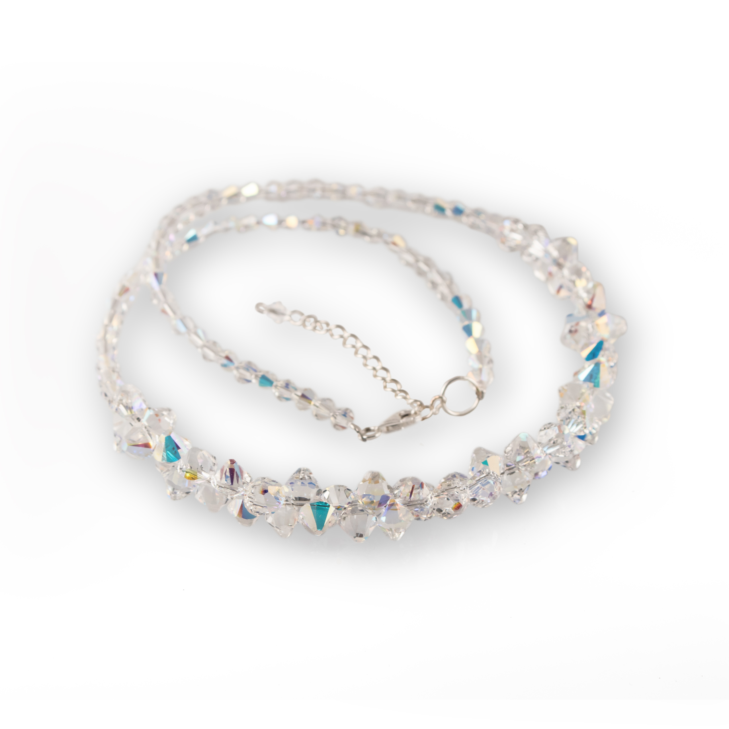 Svadobný náhrdelník Swarovski s trblietavým strieborným efektom