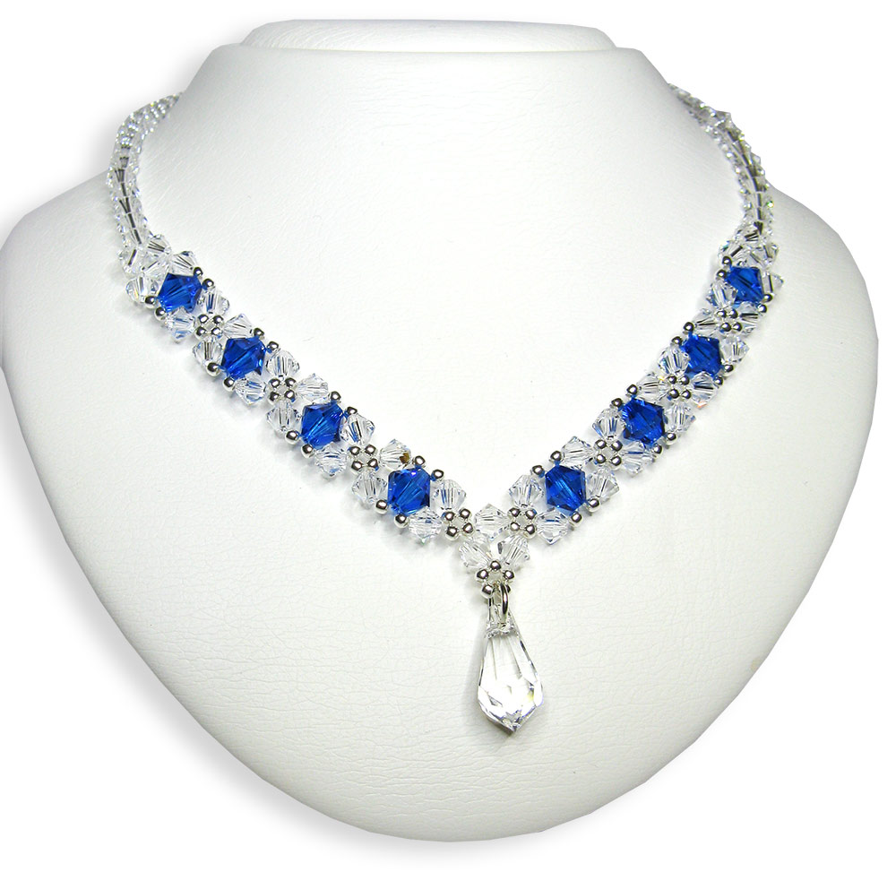 Svadobný náhrdelník Crystals Swarovski CR Capri Blue