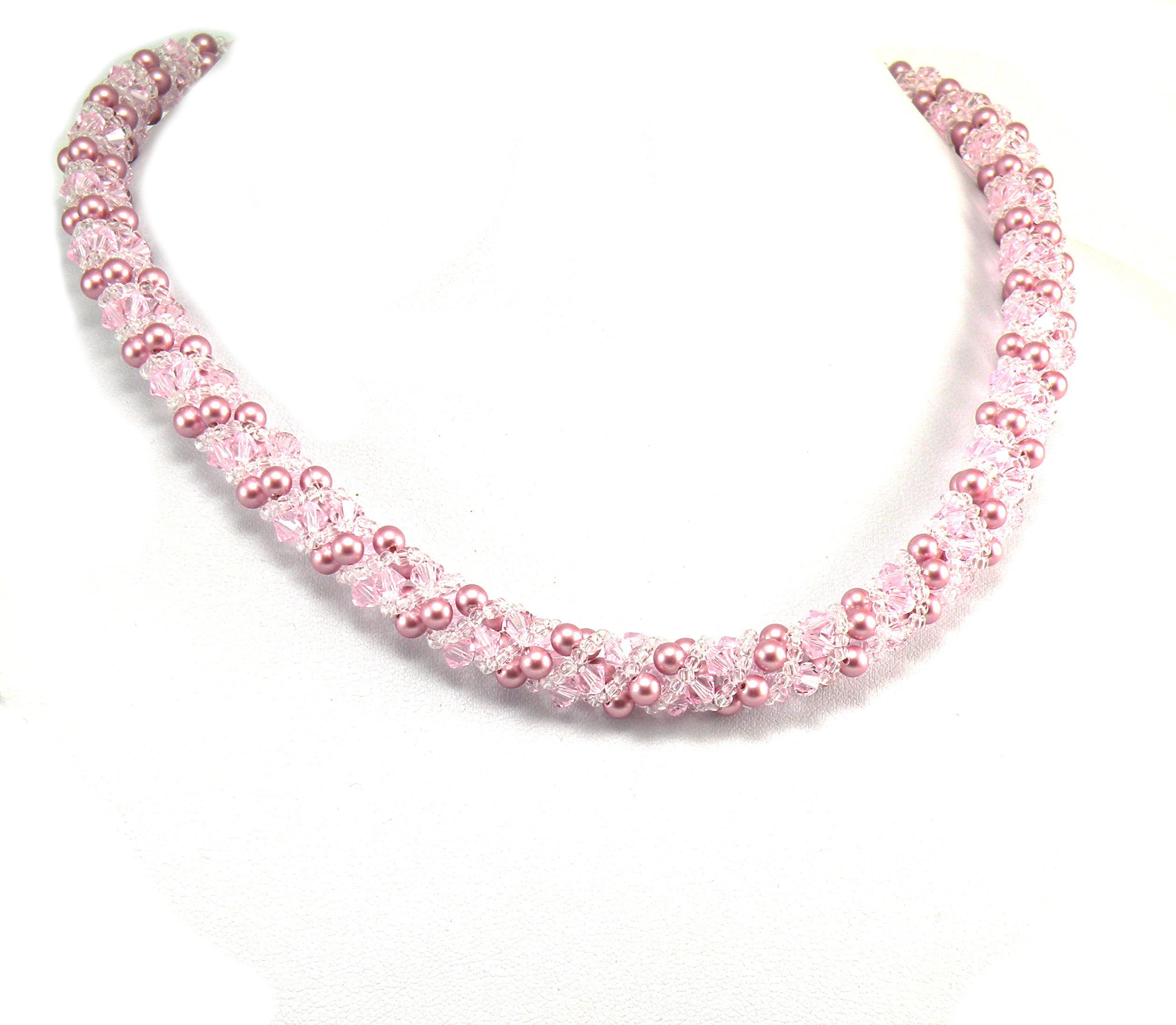 Svadobný ružový perlový náhrdelník SWAROVSKI