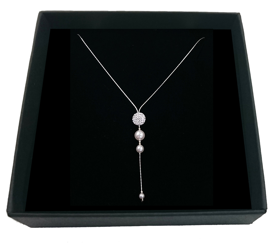 Svadobný náhrdelník, perly a kryštály SWAROVSKI 1934