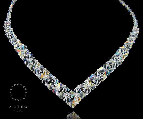 Svadobný náhrdelník vyrobený z krištáľov Swarovski 1831