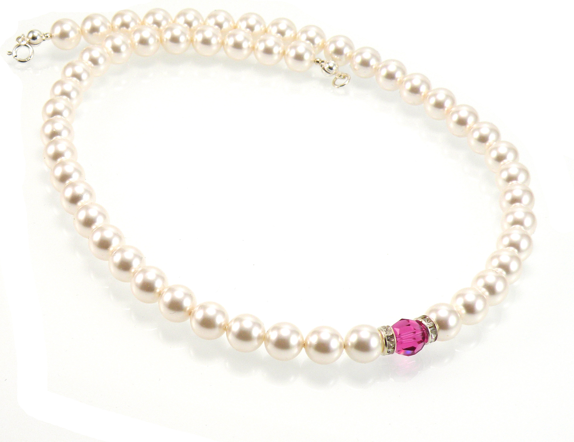 Svadobný náhrdelník vyrobený z ružových perličiek FUCHSIA SWAROVSKI