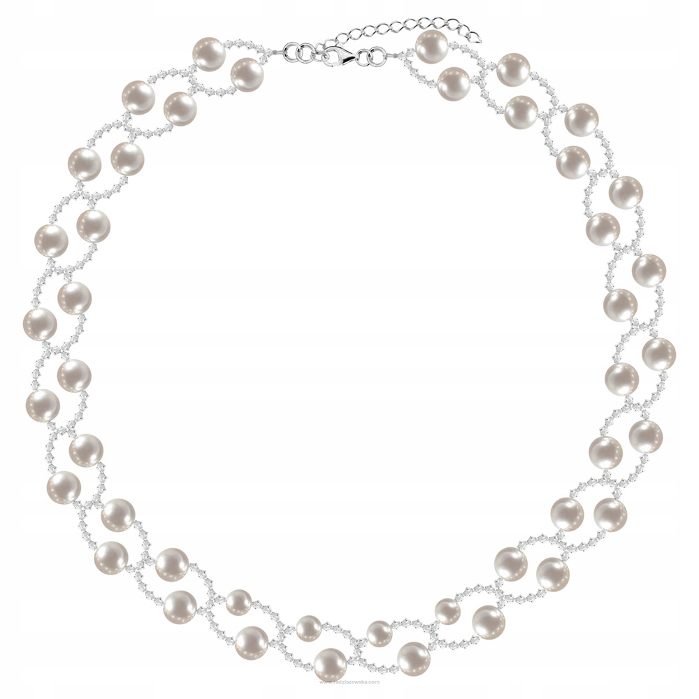 Svadobný náhrdelník s perlami a kryštálmi Swarovski