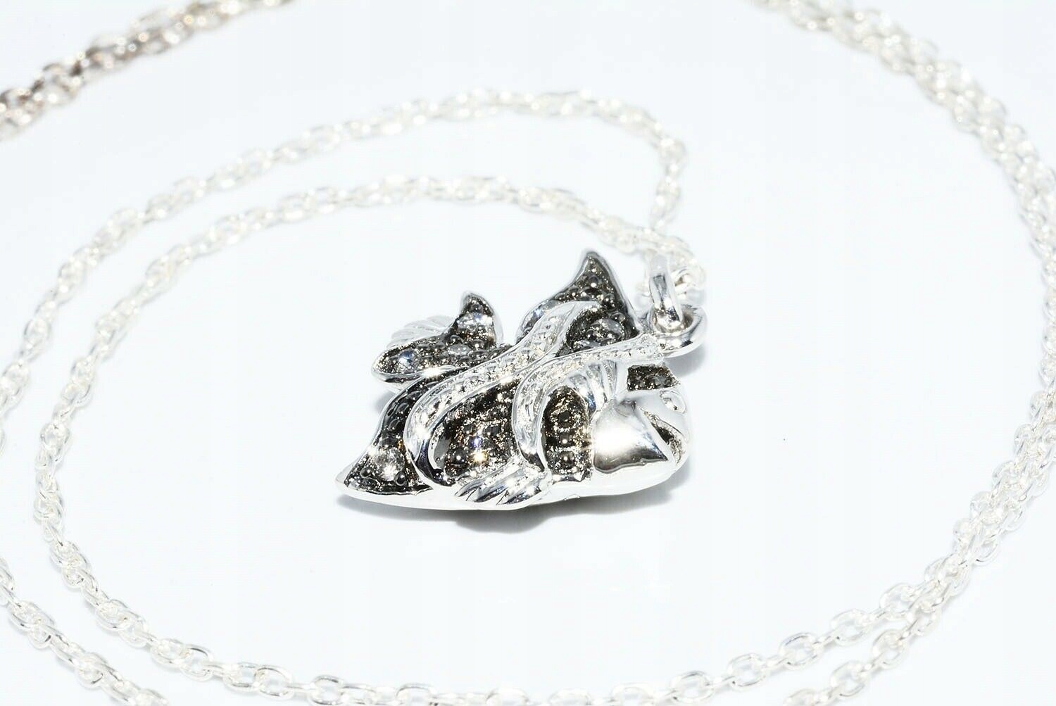 Strieborný náhrdelník 925 Prírodné diamanty krásne