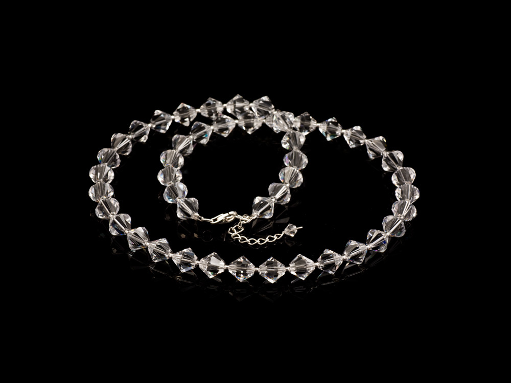 Strieborný náhrdelník ENGELKE SWAROVSKI priehľadný kr