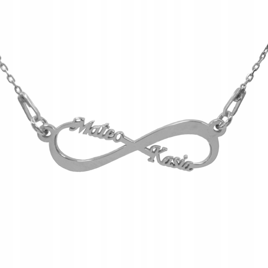 Infinity strieborný náhrdelník s menami AG925