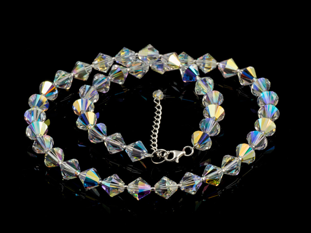 Swarovski strieborný trblietavý náhrdelník AB Engelke