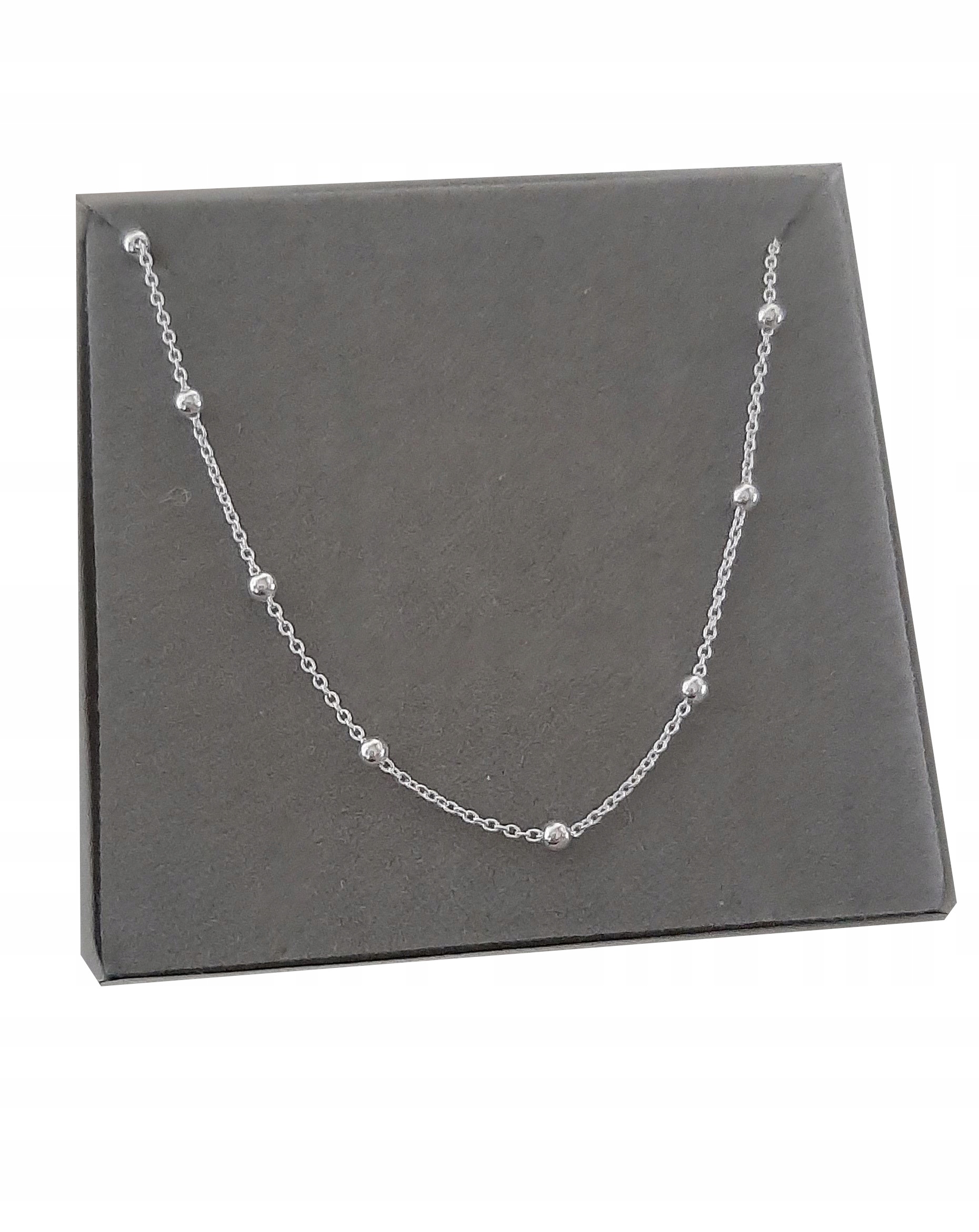 Strieborný náhrdelník Choker gule s guľkami 40 cm