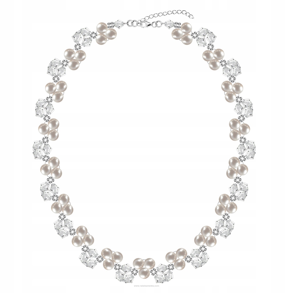 Náhrdelník so Swarovski kryštálmi a perlami