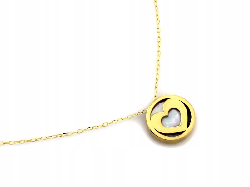 Golden Pearl Mass náhrdelník krásne srdce 14k
