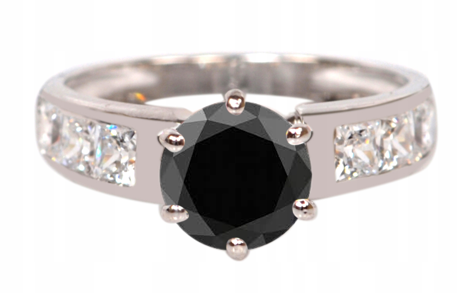 Prírodný čierny diamant 585er zlatý prsteň