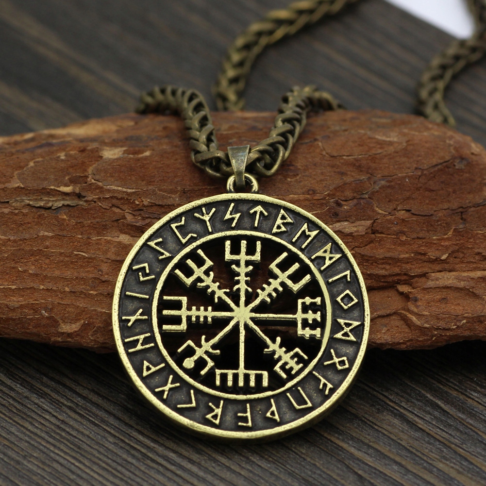 Nordic Viking Runawen Compass prívesok náhrdelník