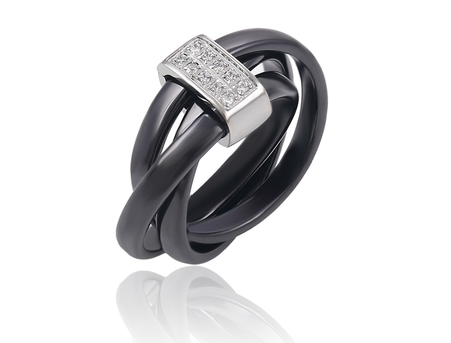 BLACK CERAMIC RING TRICLOPINATE, R. 13