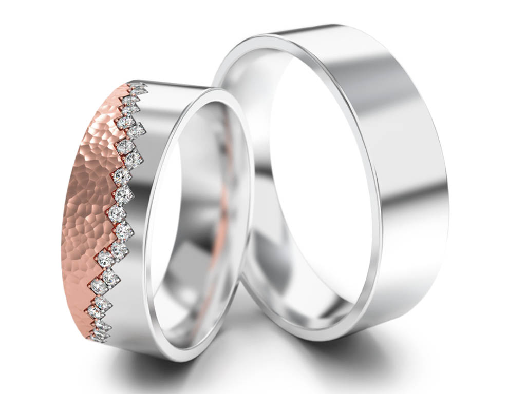 SVADOBNÉ PRSTENE 585 VIACFAREBNÝCH 6MM + 21 ZIRKÓNIA