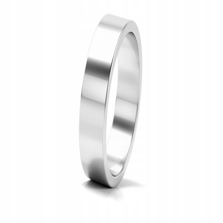 BIELE 3MM PLOCHÉ SVADOBNÉ PRSTENE 585 KRP / B