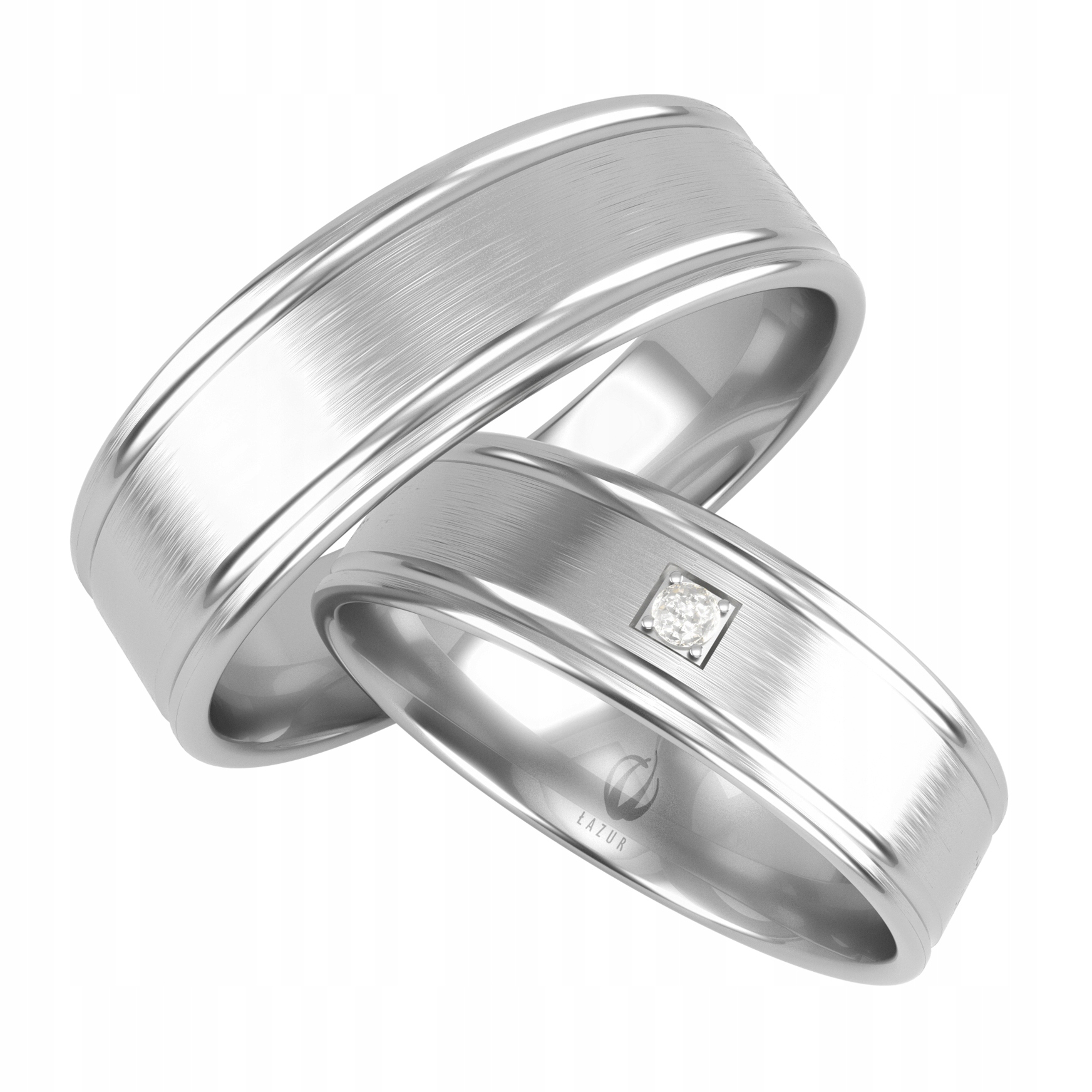 PALLADIUM BIELE ZLATÉ PRSTENY 6 MM pr. 0,585