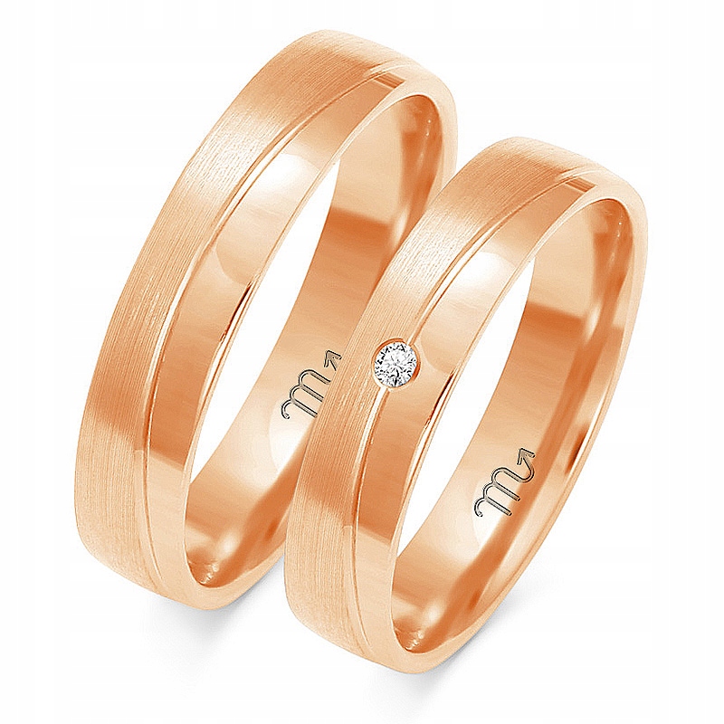 14K zlaté snubné prstene 4,5 mm brilantné a id A-151